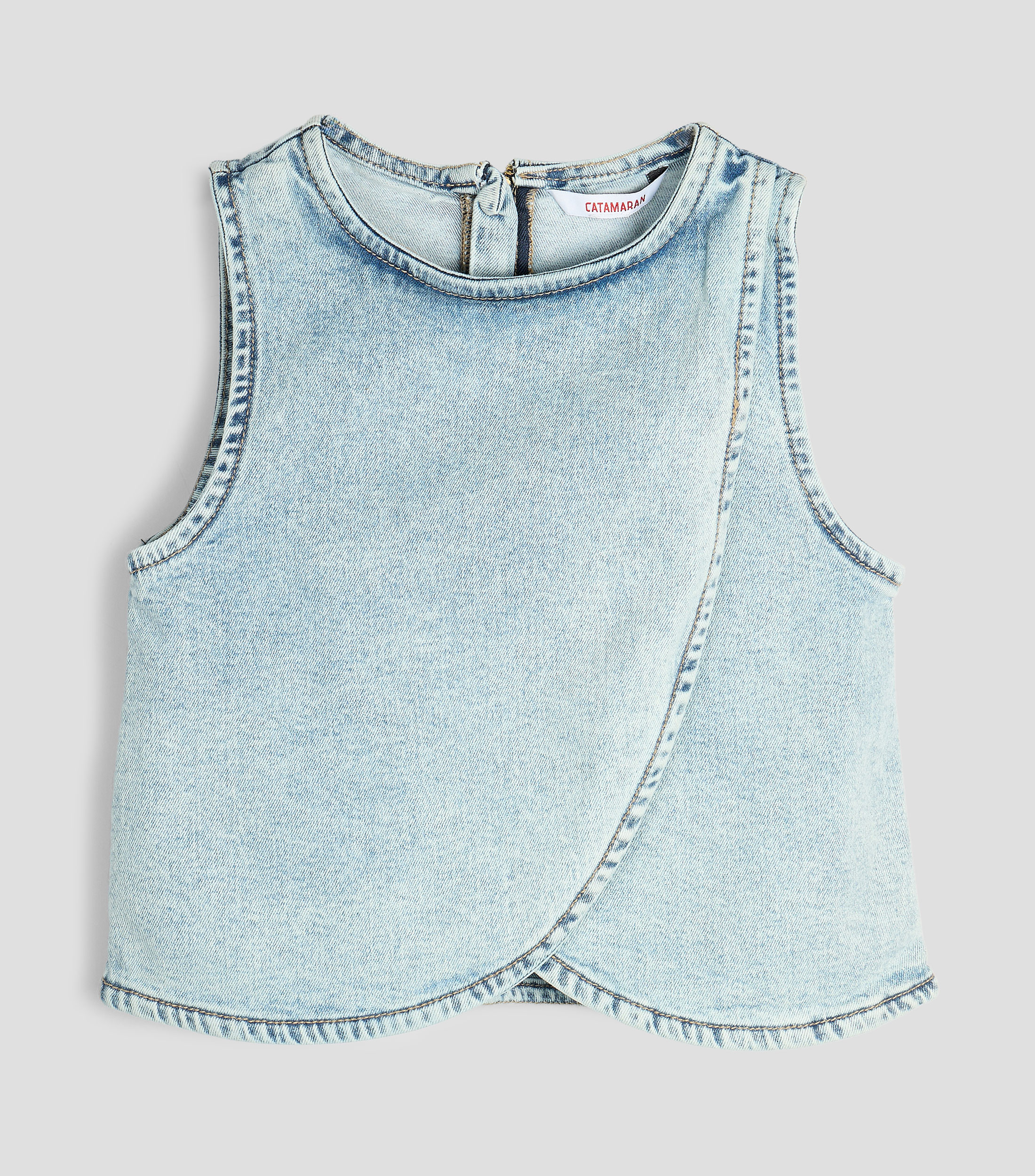 Blusa de mezclilla jaspeada sin mangas Niña